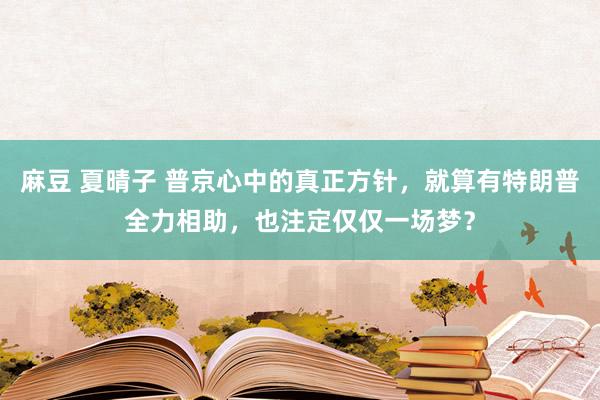 麻豆 夏晴子 普京心中的真正方针，就算有特朗普全力相助，也注定仅仅一场梦？