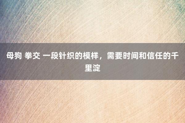 母狗 拳交 一段针织的模样，需要时间和信任的千里淀